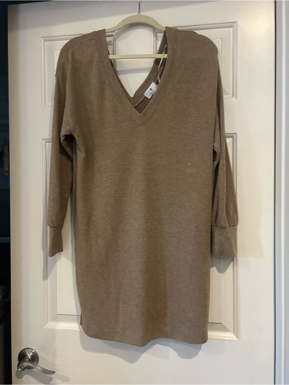 NWT Socialite Camel V-Neck Sweater Dress